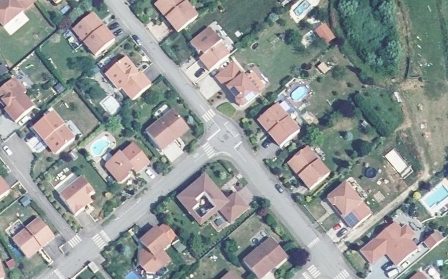 Vue aérienne du Rue Gandhi