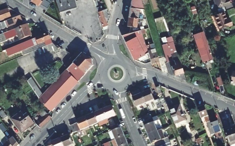 Vue aérienne du Rond-Point de la Belle Femme