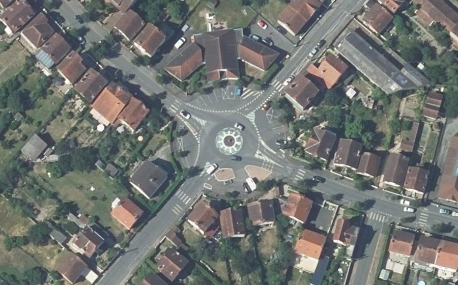 Vue aérienne du Rue Marie et Pierre Curie