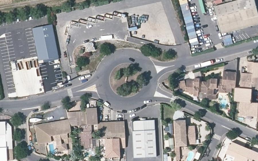 Vue aérienne du Rond-Point Archimède