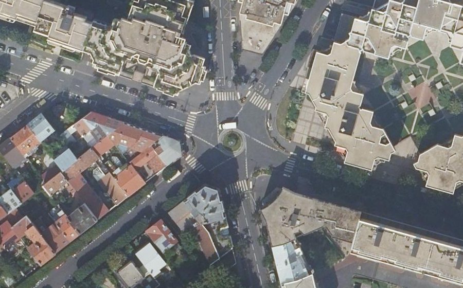 Vue aérienne du Carrefour Albert Legris