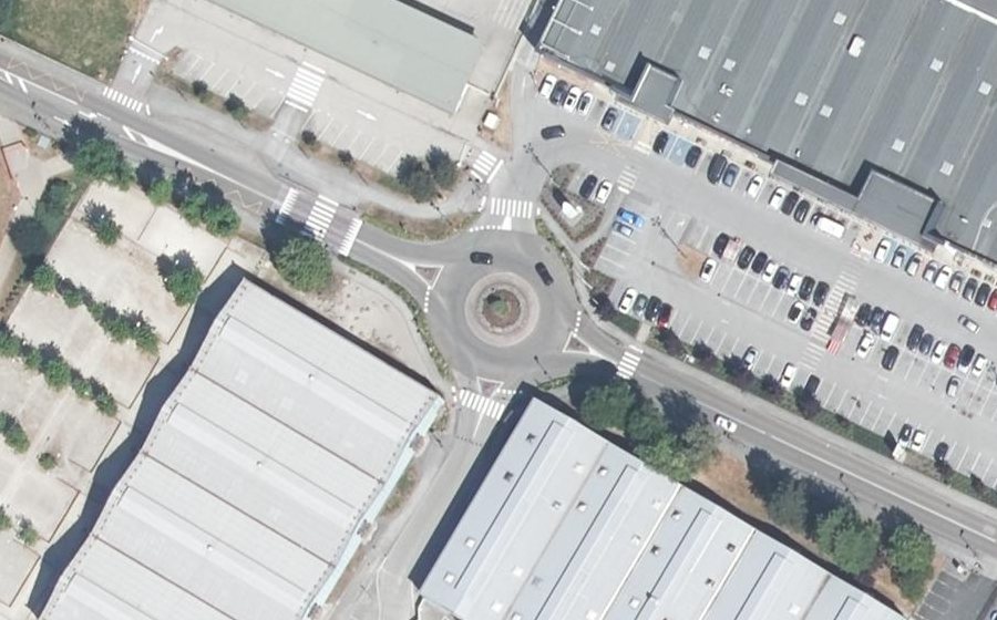 Vue aérienne du Place d'Esllingen
