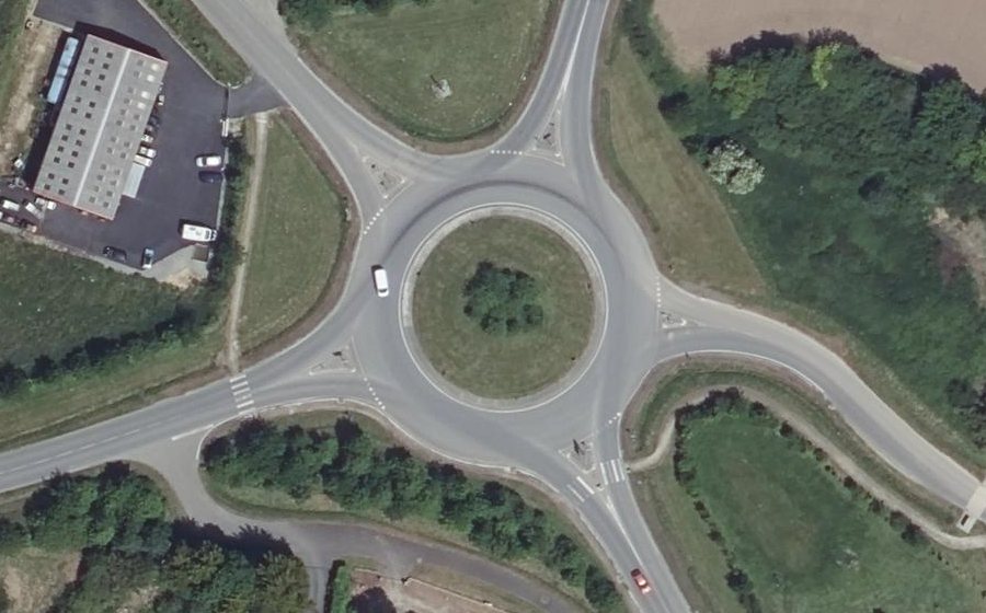 Vue aérienne du Rond-Point de Mesguen