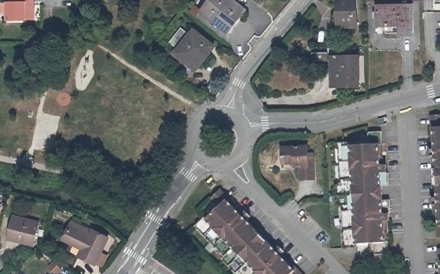 Vue aérienne du Rond-Point du Dévorah