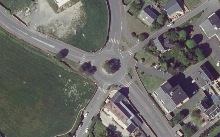 Vue aérienne du Rond-Point d'Hacqueville