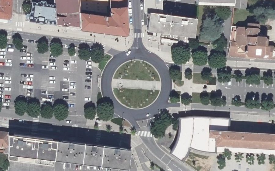 Vue aérienne du Rond-Point de l'Europe