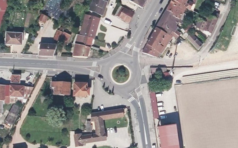 Vue aérienne du Carrefour Kirchheimbolanden