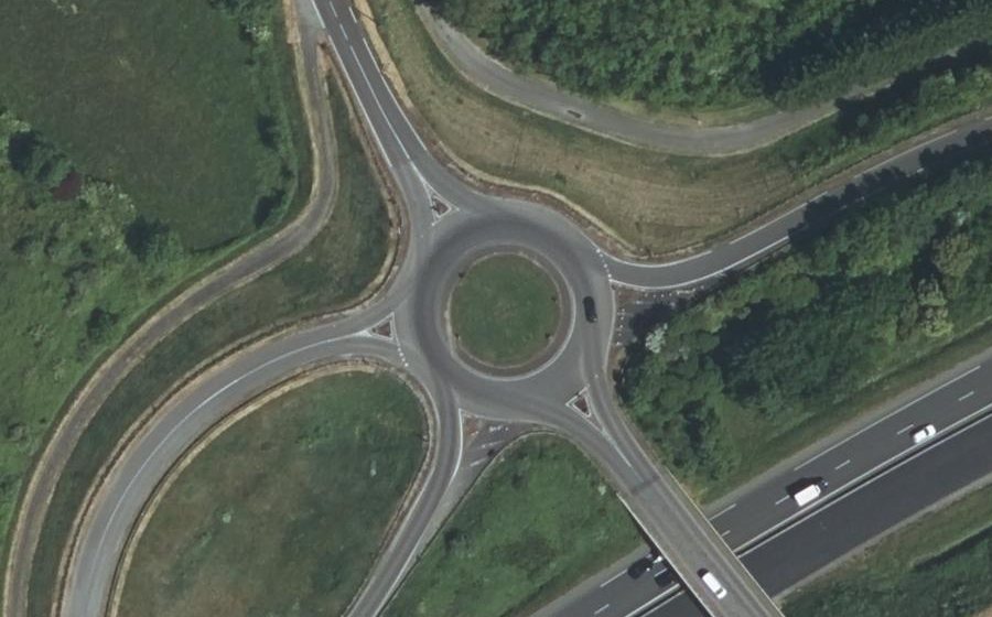 Vue aérienne du Rond-Point de l'Authion