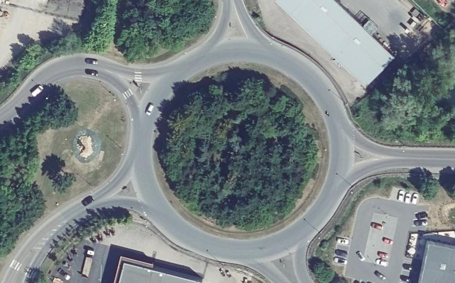Vue aérienne du Rond-point de Berlange