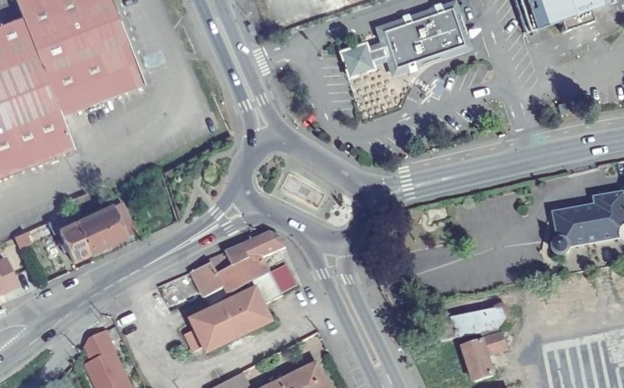 Vue aérienne du Rond-point des Belles Fontaines