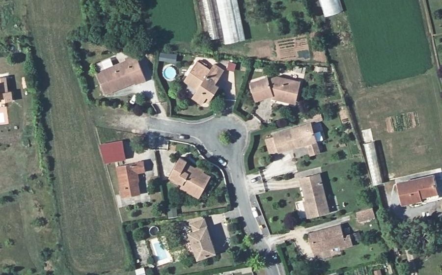Vue aérienne du Rue Rhin et Danube