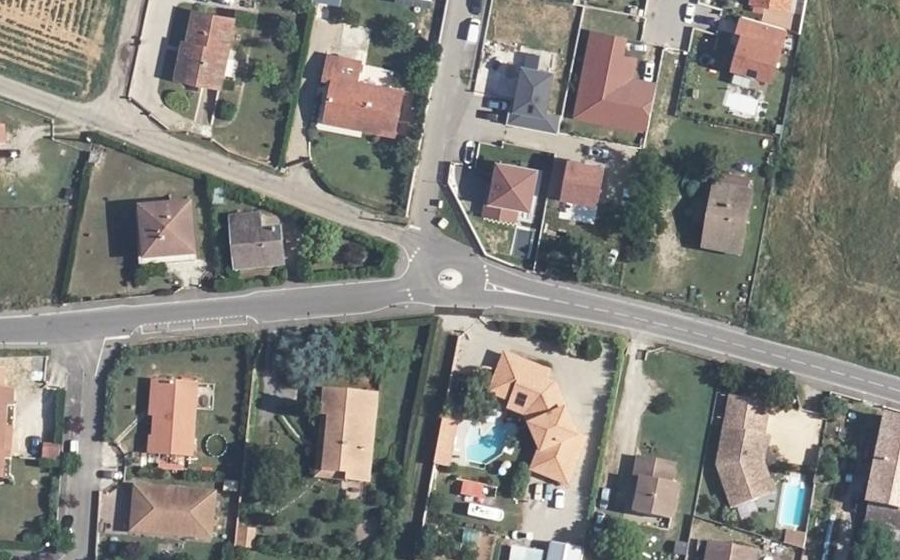 Vue aérienne du Route des Vergers