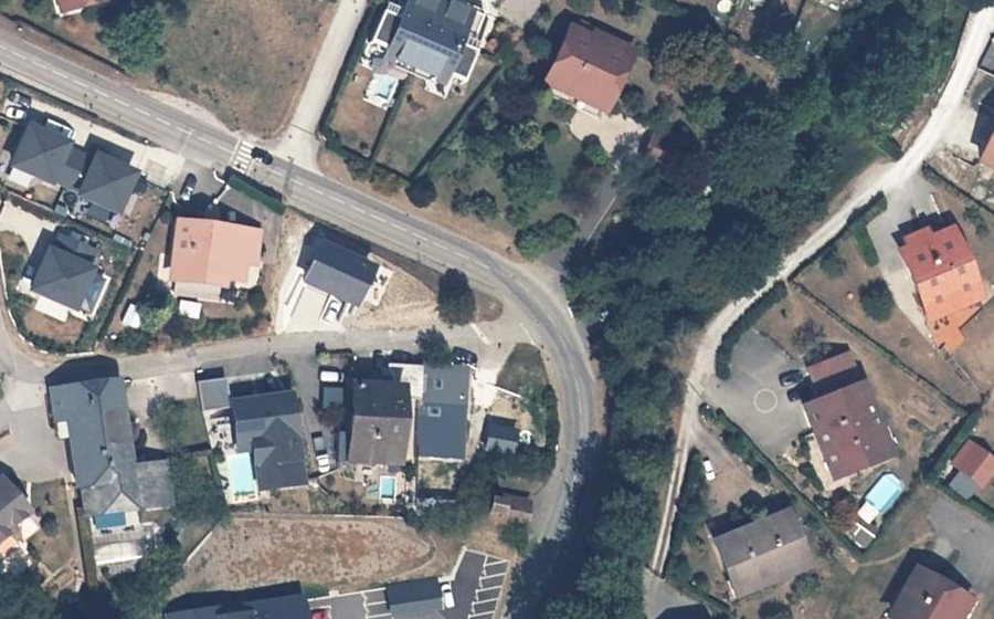 Vue aérienne du Route des Granges