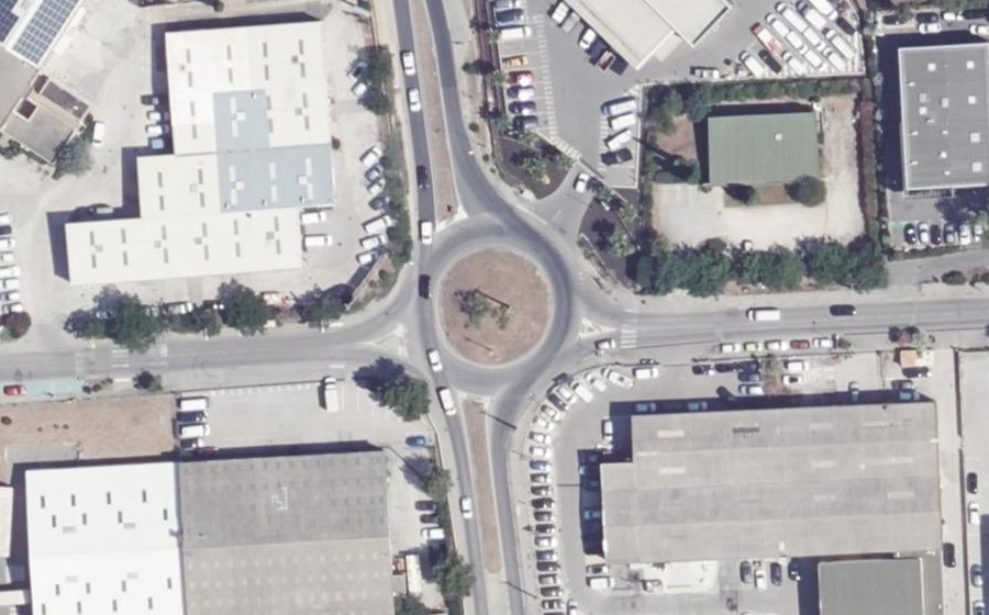 Vue aérienne du Rond-point Philippe Lebon