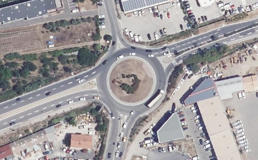 Vue aérienne du Rond-Point du Bec de Canard