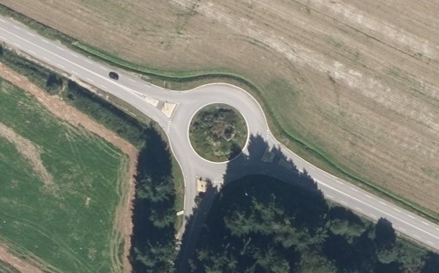Vue aérienne du Giratoire de Kervoyel