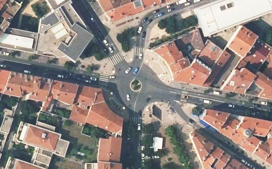 Vue aérienne du Place de Valmy