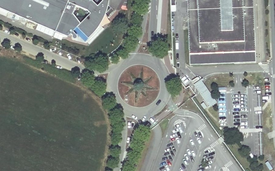 Vue aérienne du Rond-Point de la Caravelle
