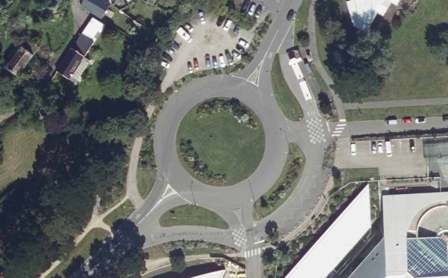 Vue aérienne du Rond-Point Éric Tabarly