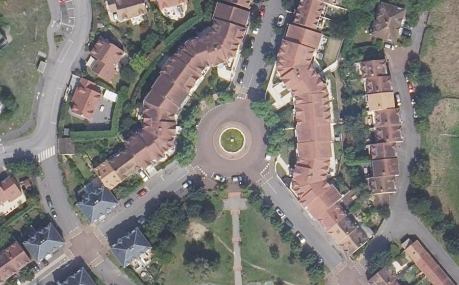 Vue aérienne du Place des Sablons