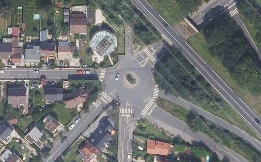 Vue aérienne du Place Rhin et Danube