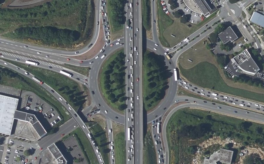 Vue aérienne du Rond-Point de la Porte d'Armor