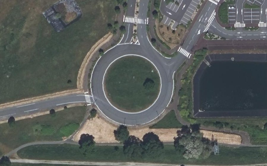 Vue aérienne du Giratoire de l'Authion