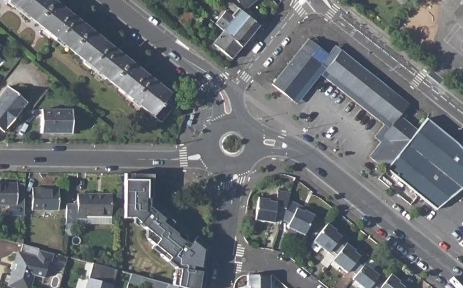 Vue aérienne du Rond-Point Marin Poirier