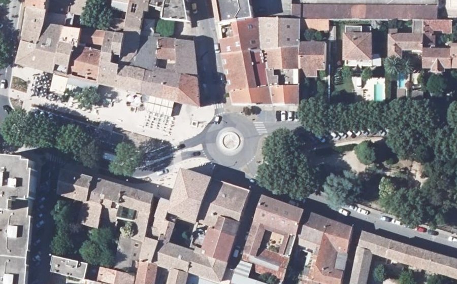 Vue aérienne du Rond point Baron-Le-Roy