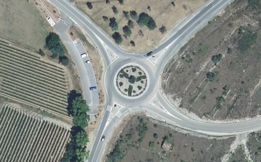 Vue aérienne du Rond-Point de la Piscine