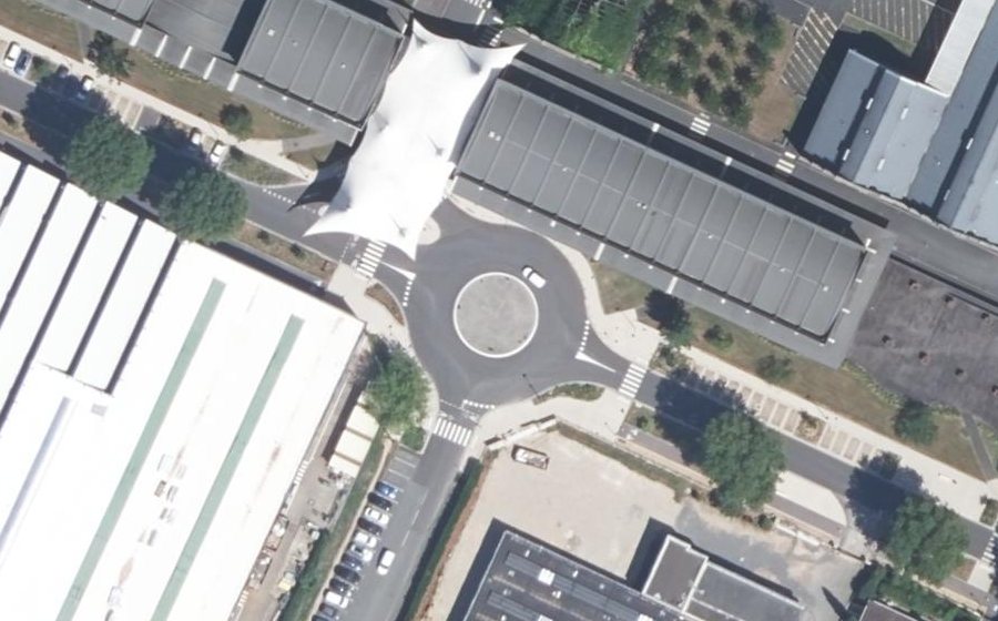Vue aérienne du Rond-Point des Allumettes