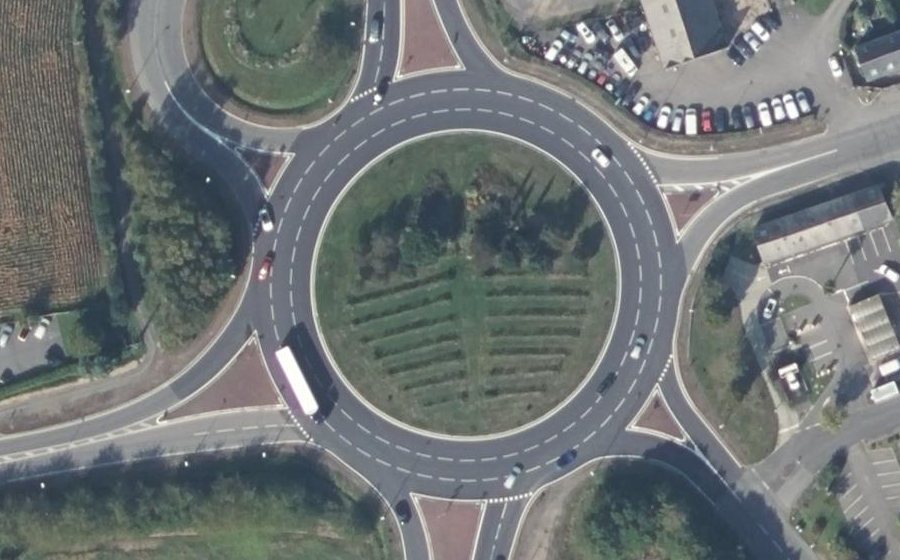 Vue aérienne du Rond-Point de la Croix Verte