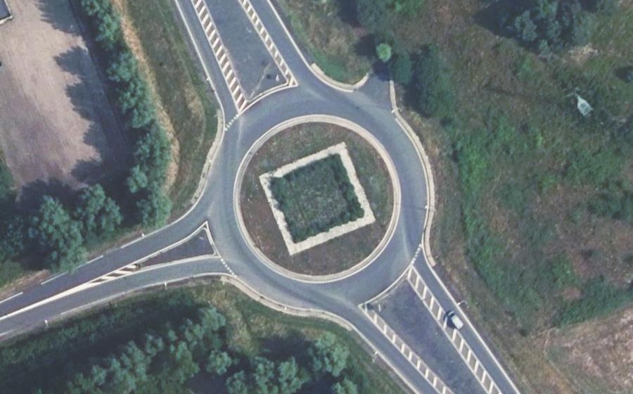 Vue aérienne du Rond-Point de la Guillotière