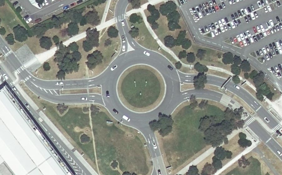 Vue aérienne du Rond-Point d'Amsterdam