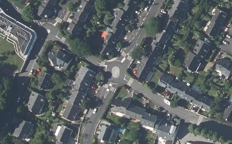 Vue aérienne du Rue des Salles de l'Éraudière