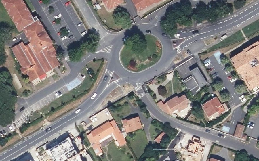 Vue aérienne du Rond-point du Docteur Lacroix