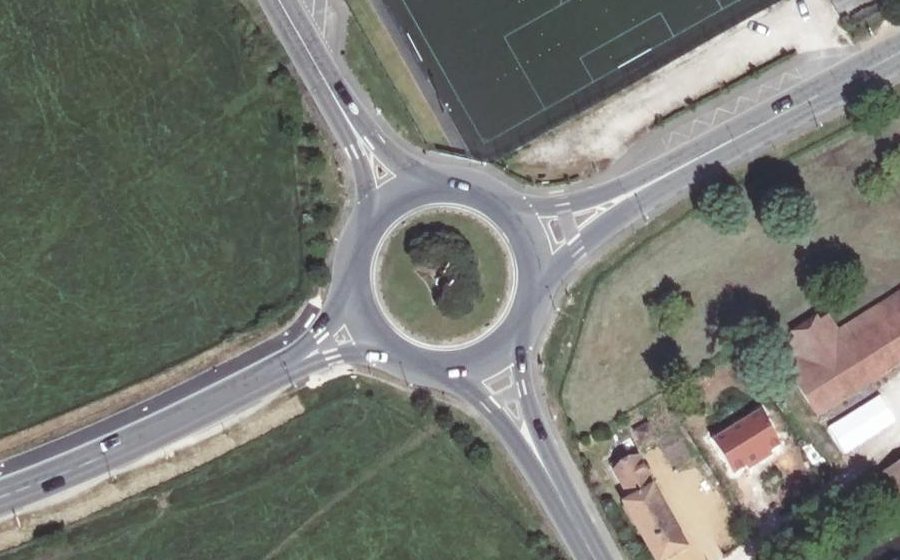 Vue aérienne du Rond-Point d'Amberg