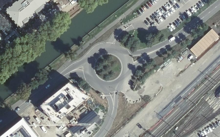 Vue aérienne du Rond-Point de la 1e Armée Française - Lieutenant Paul Meyer
