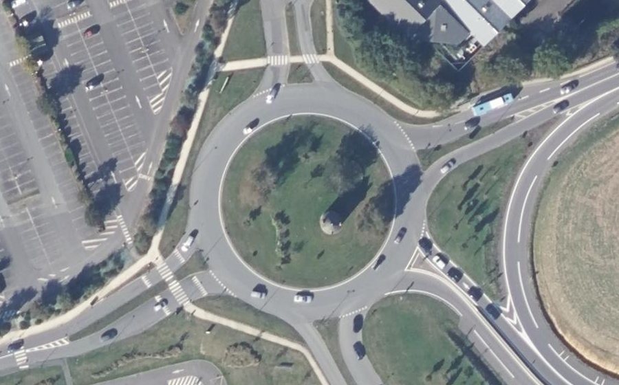 Vue aérienne du Rond-Point du Moulin du Domaine