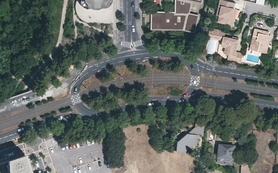 Vue aérienne du Rond-Point Mattéo Manuguerra