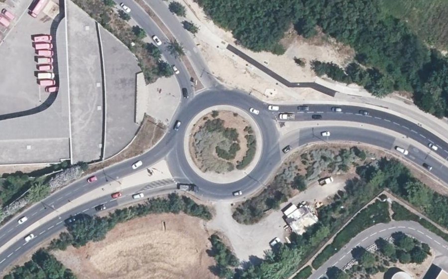 Vue aérienne du Rond-Point René Char