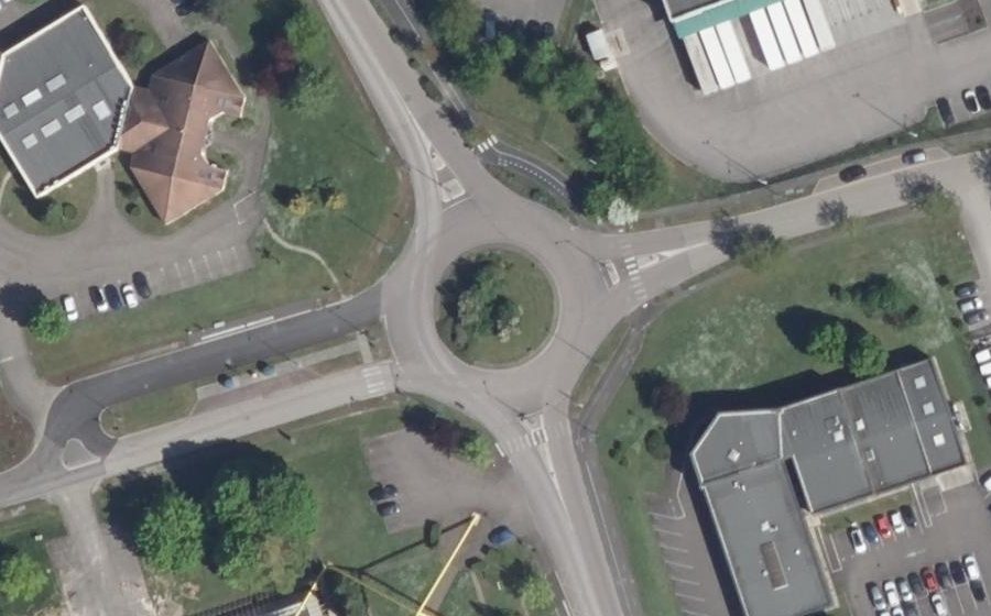 Vue aérienne du Rond-Point Winston Churchill