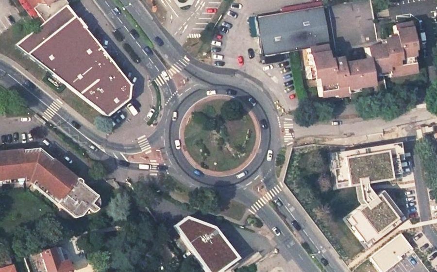 Vue aérienne du Rond-Point des Monts d'Or