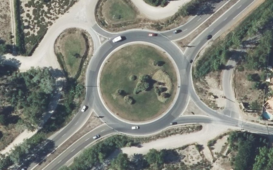 Vue aérienne du Rond-Point des Flamants Rose