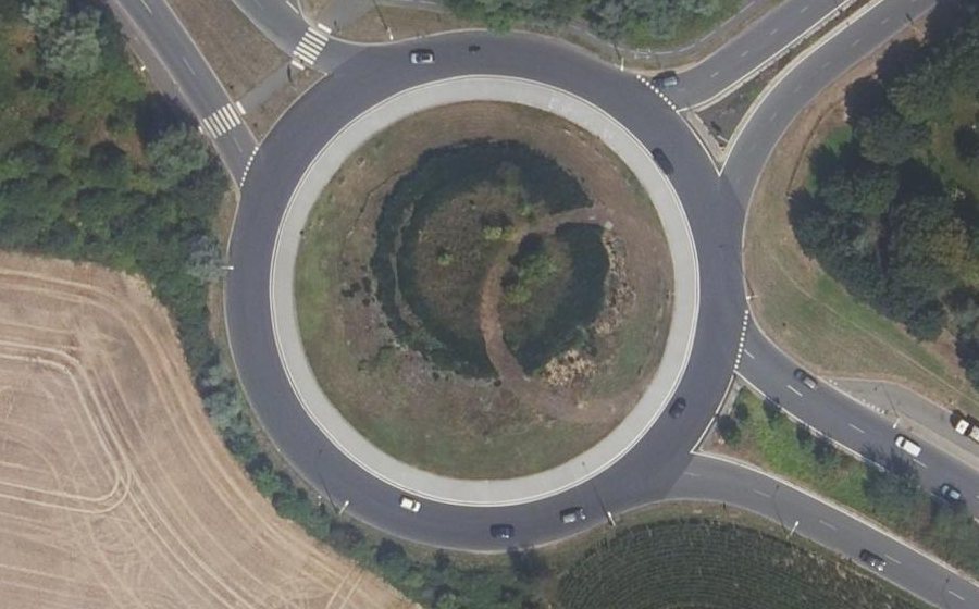 Vue aérienne du Rond-point du Terroir