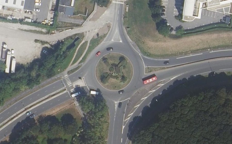Vue aérienne du Rond-point de la Dîme