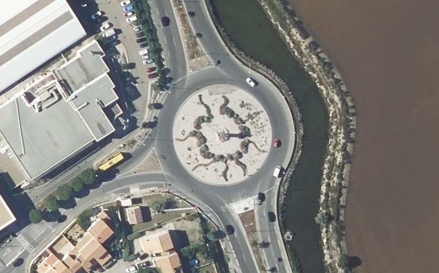 Vue aérienne du Rond-Point du Fanal