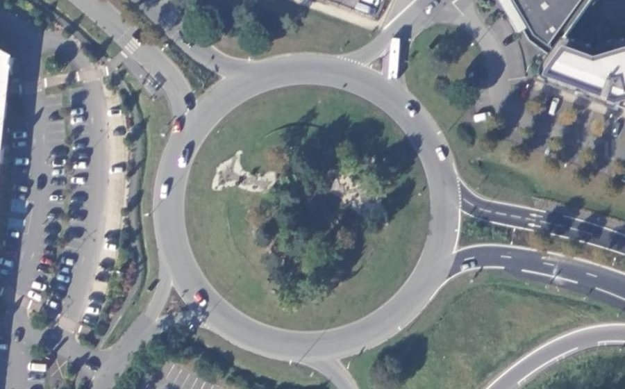 Vue aérienne du Rond-Point René Cassin