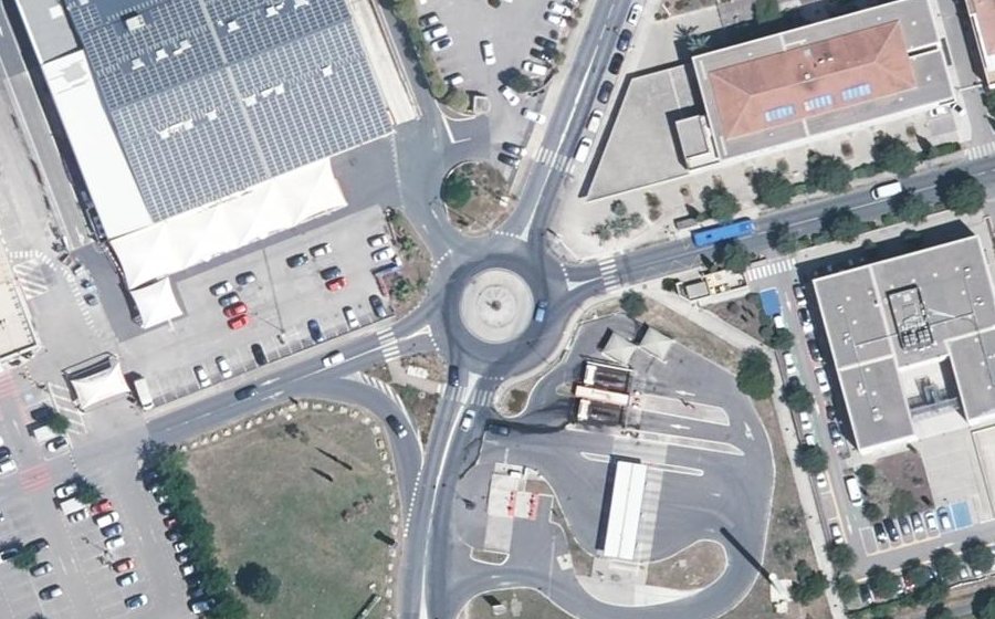 Vue aérienne du Rond-point Pécabié