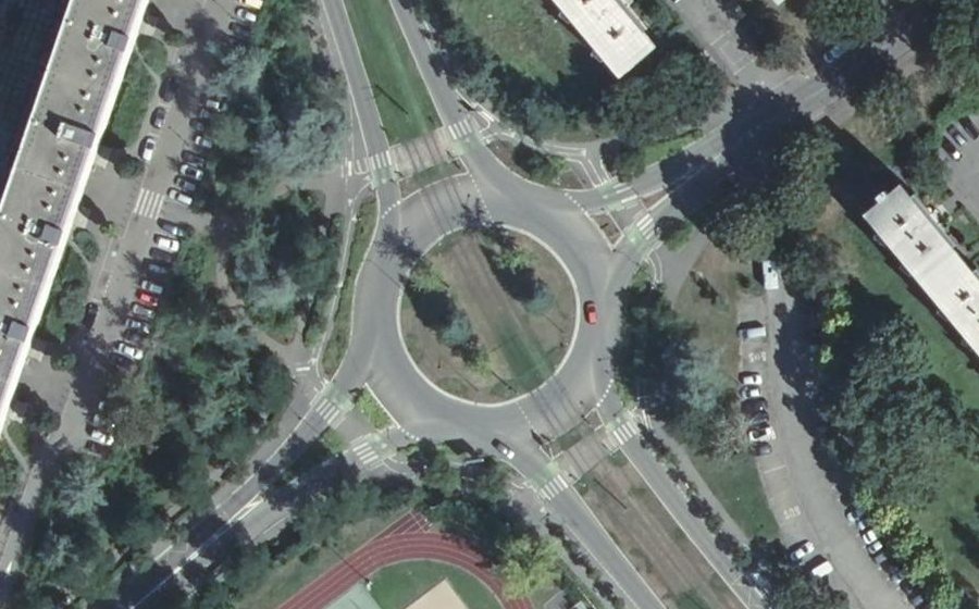 Vue aérienne du Rond-Point André-Marie Talvas